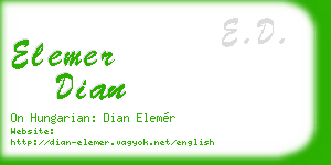 elemer dian business card